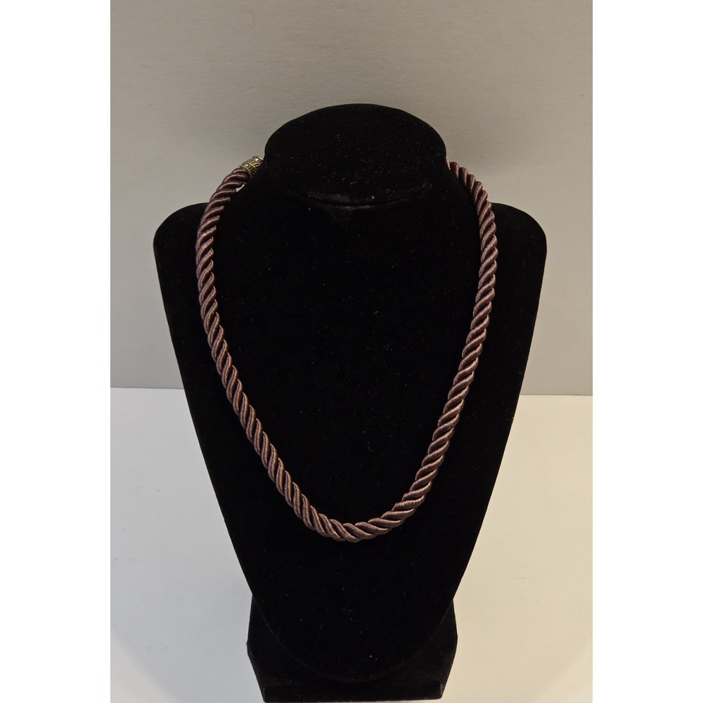 HEIDI DAUS "Elegant Essentials" (Brown) 18-22" Fabric Cord Necklace - Signed